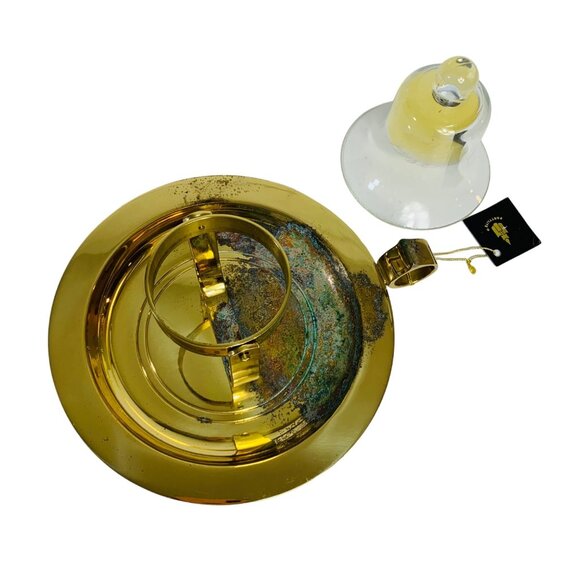 Partylite Brass Gimbal Candle Holder Nautical Patina Wall Sconce Table Bell READ - Picture 9 of 16